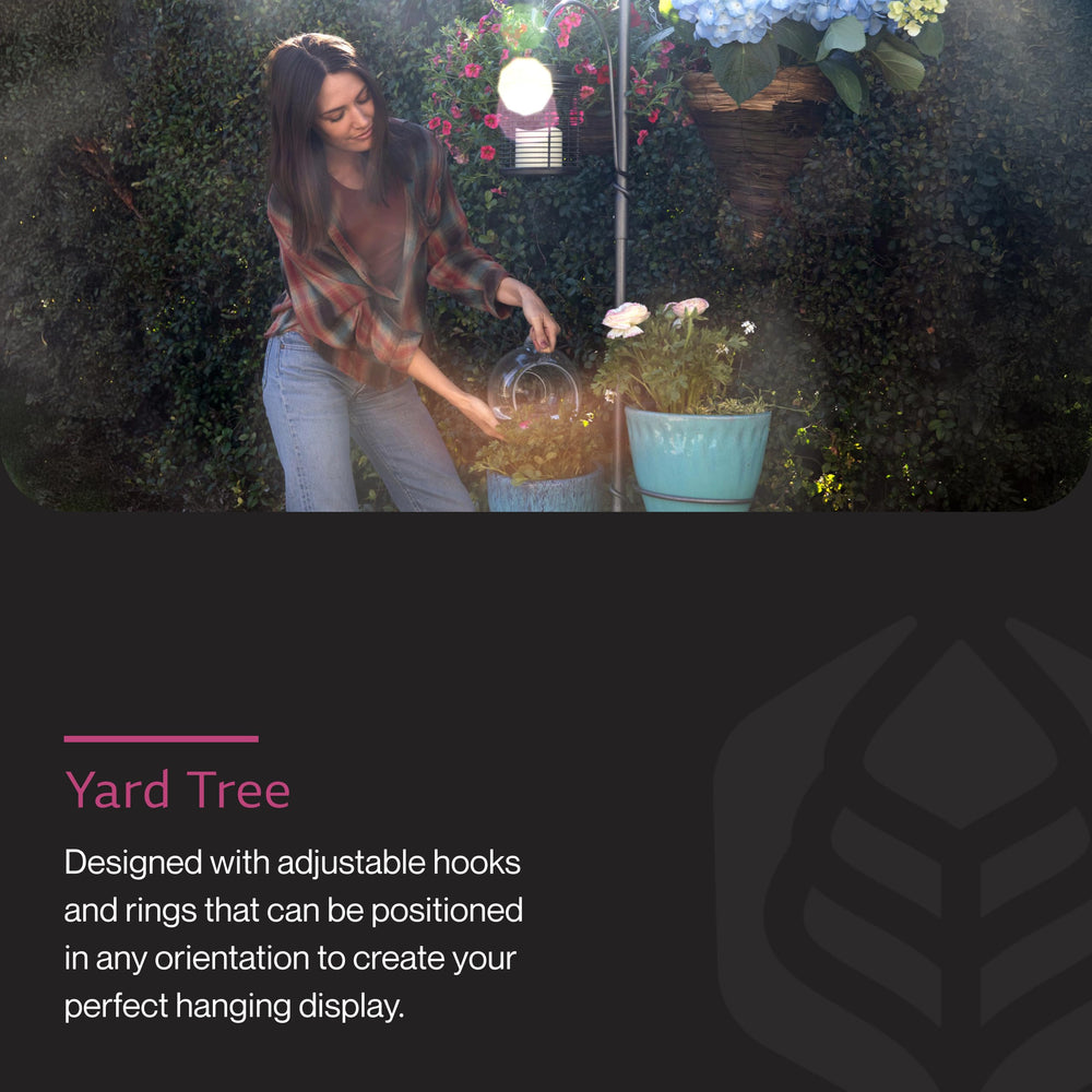 Yard Butler base closeup highlighting anti-tip weight and steady support benefit