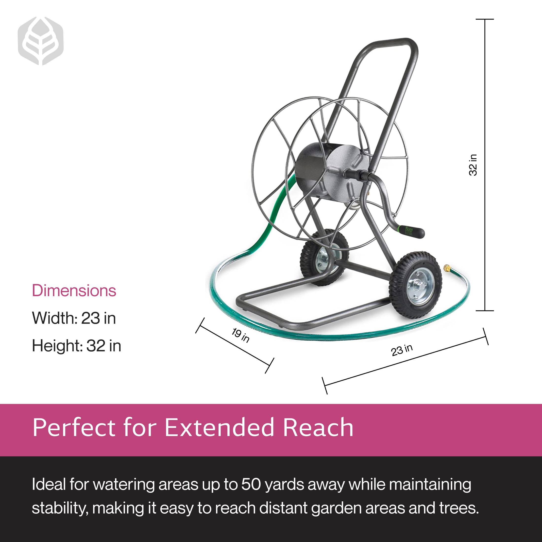 Yard Butler handle detail illustrating comfortable grip and easy steering
