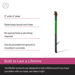 Yard Butler in-use watering plants with easier hose routing benefit