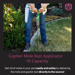 Yard Butler close-up of pointed spike showing precision penetration for bait placement