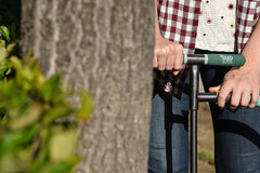 Yard Butler probe closeup illustrating solid metal tip for deep watering