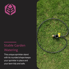 Yard Butler with 3/4" sprinkler head installed delivering steady water coverage