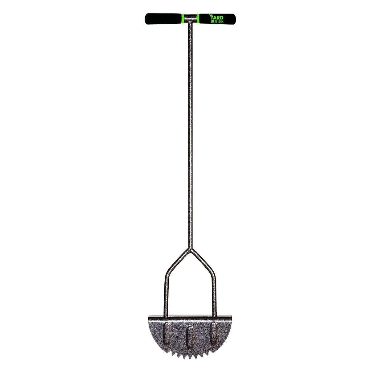 Yard Butler step edger front view showing tool ready for clean edges