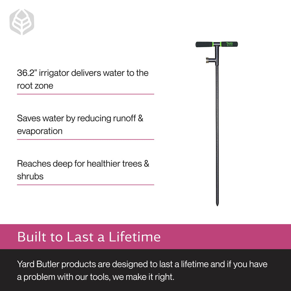 Yard Butler showing water dispersion below soil to reduce evaporation