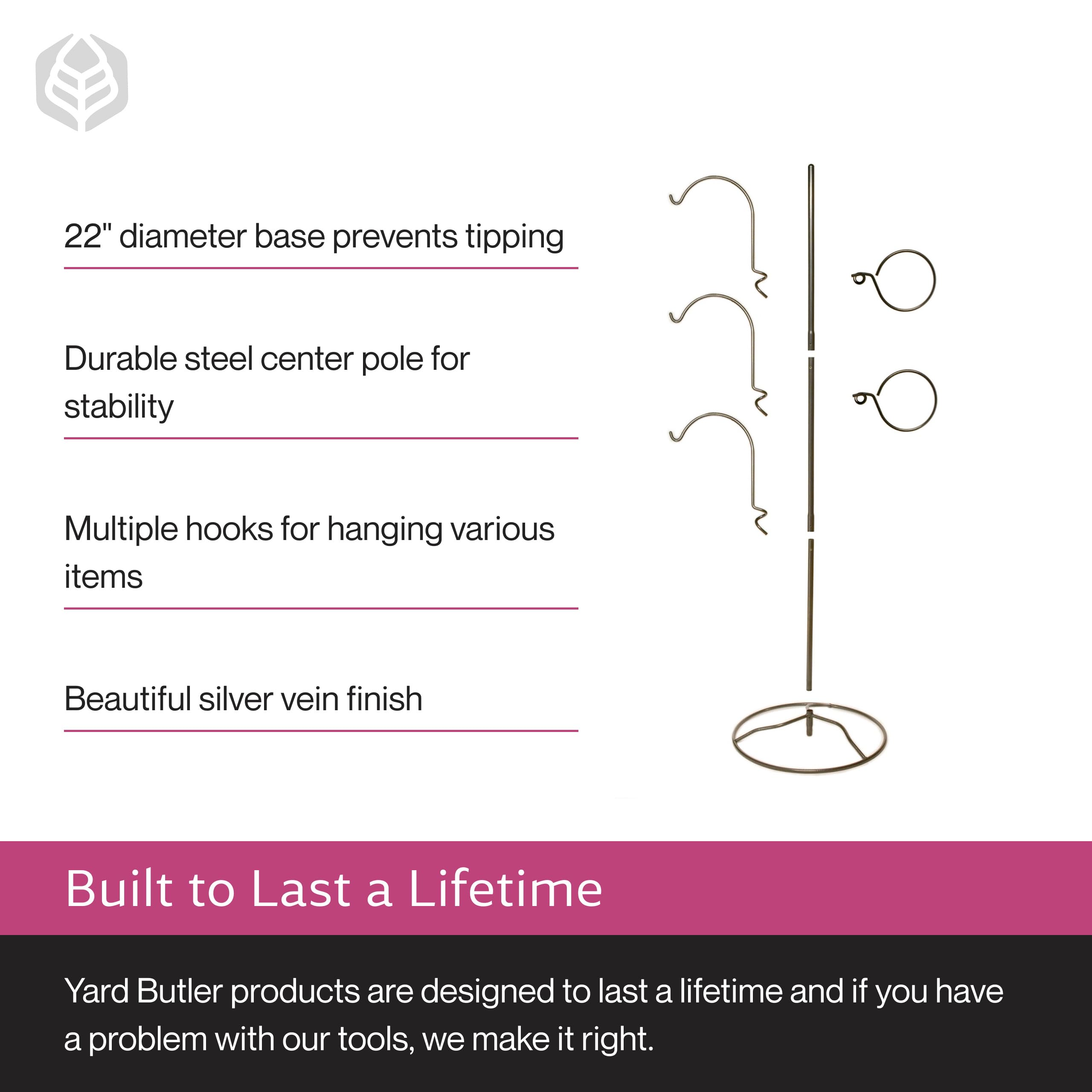 Yard Butler powder-coated finish showing weather resistance and long-lasting benefit