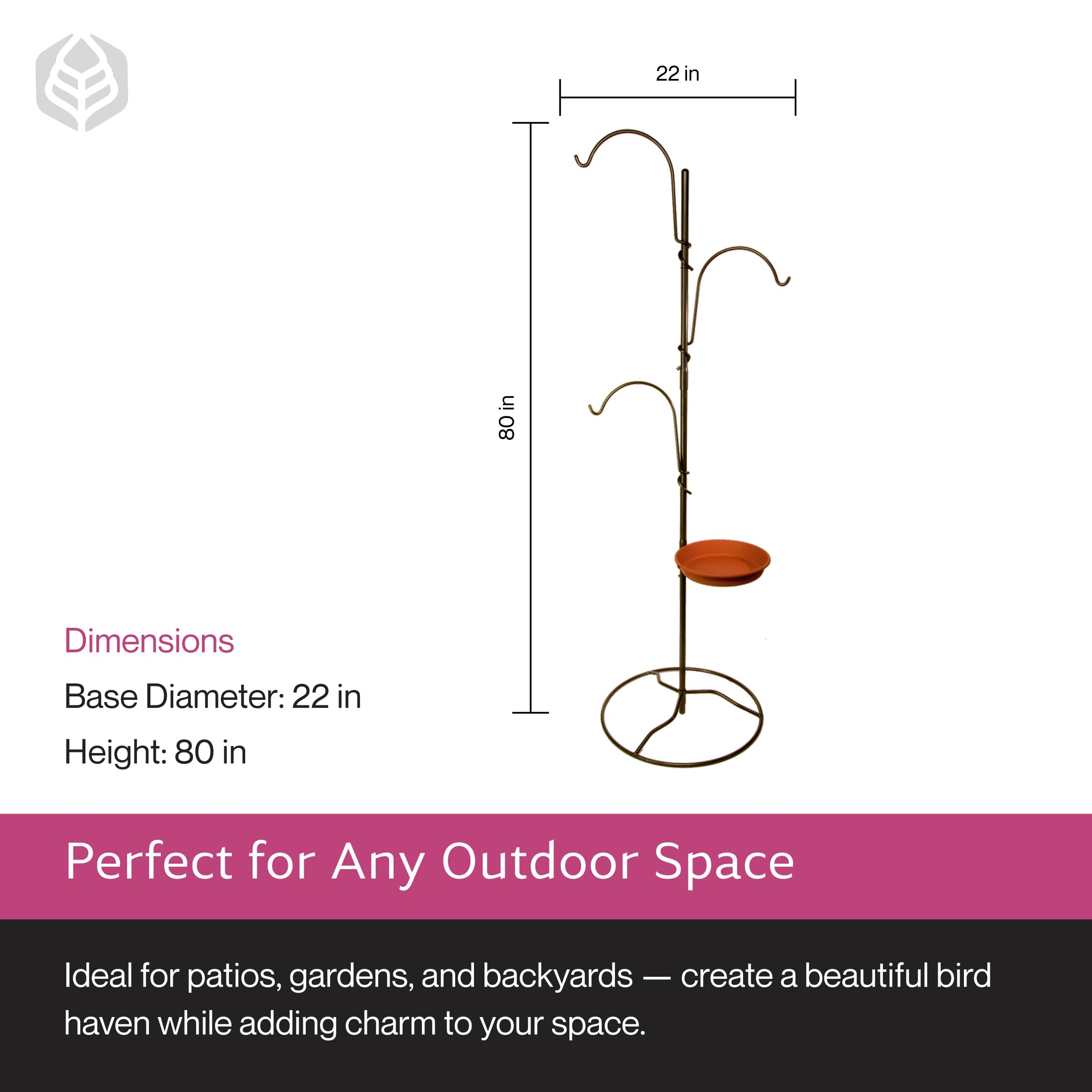Yard Butler assembly hardware and label closeup, highlights easy setup