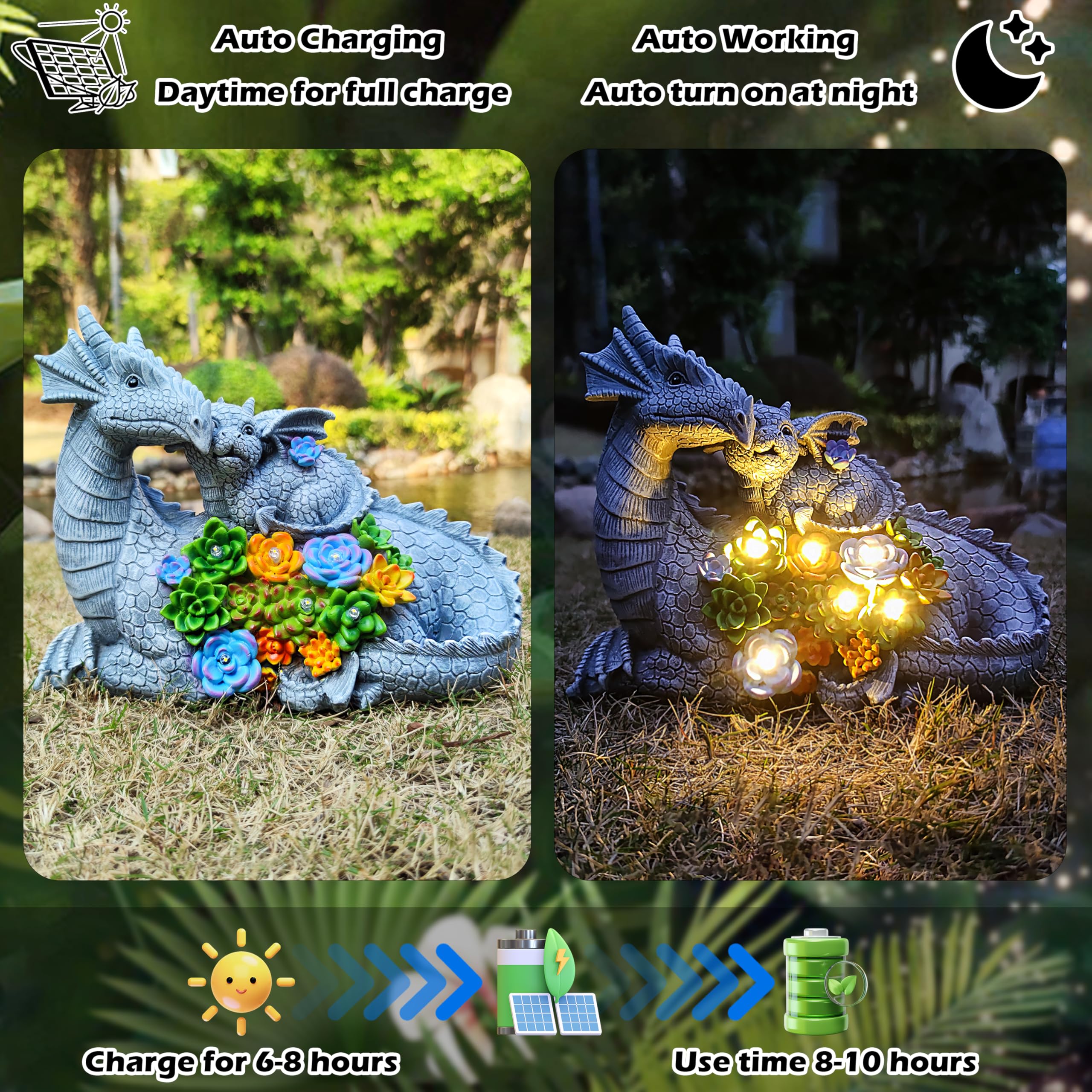 Yardancer statue placed in garden bed, enhances outdoor ambiance