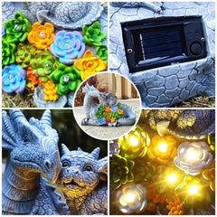 Yardancer lit at dusk with six LEDs, provides soft nighttime glow