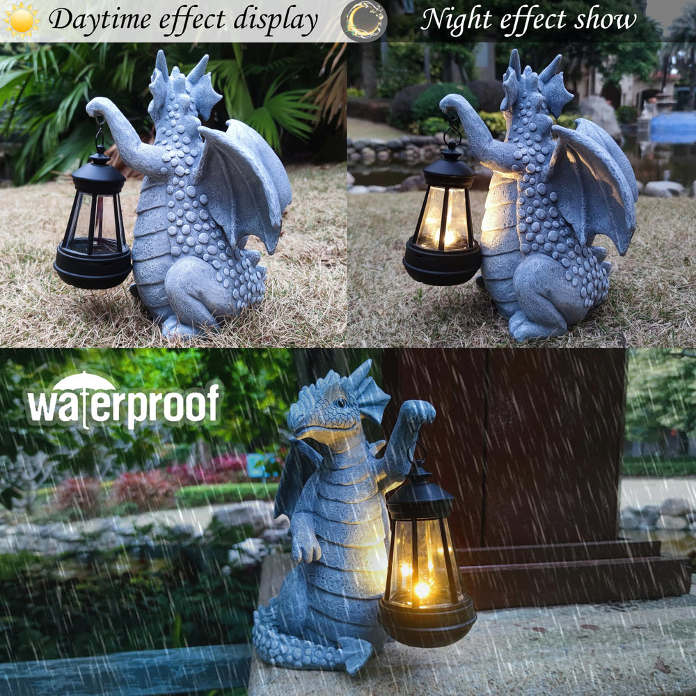 Yardancer dragon next to hand for scale demonstrating compact size for versatile placement