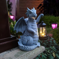 Yardancer dragon solar panel top view showing charging surface for dependable nightly light