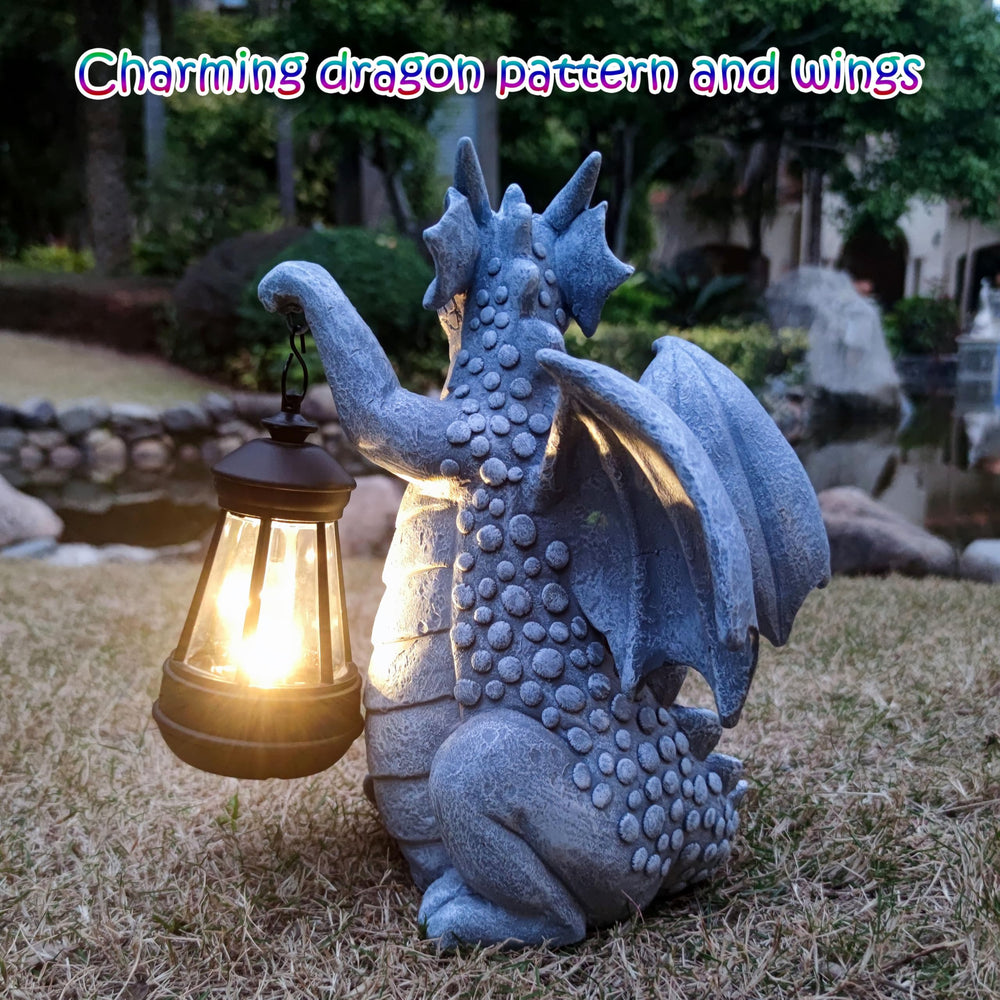 Yardancer dragon textured resin finish close-up showing weather-resistant material and durability