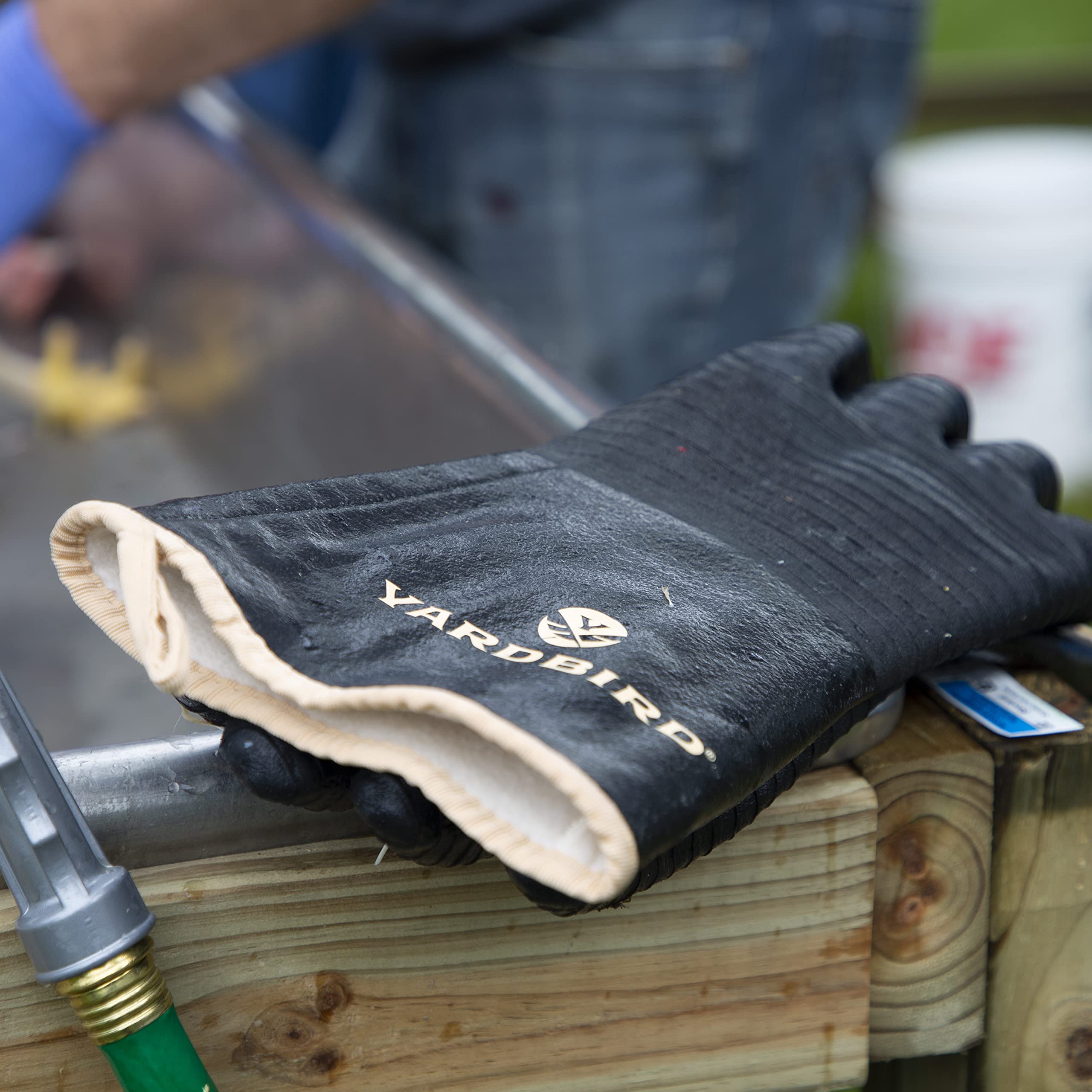 Yardbird lifestyle scene cleaning up after processing for practical use