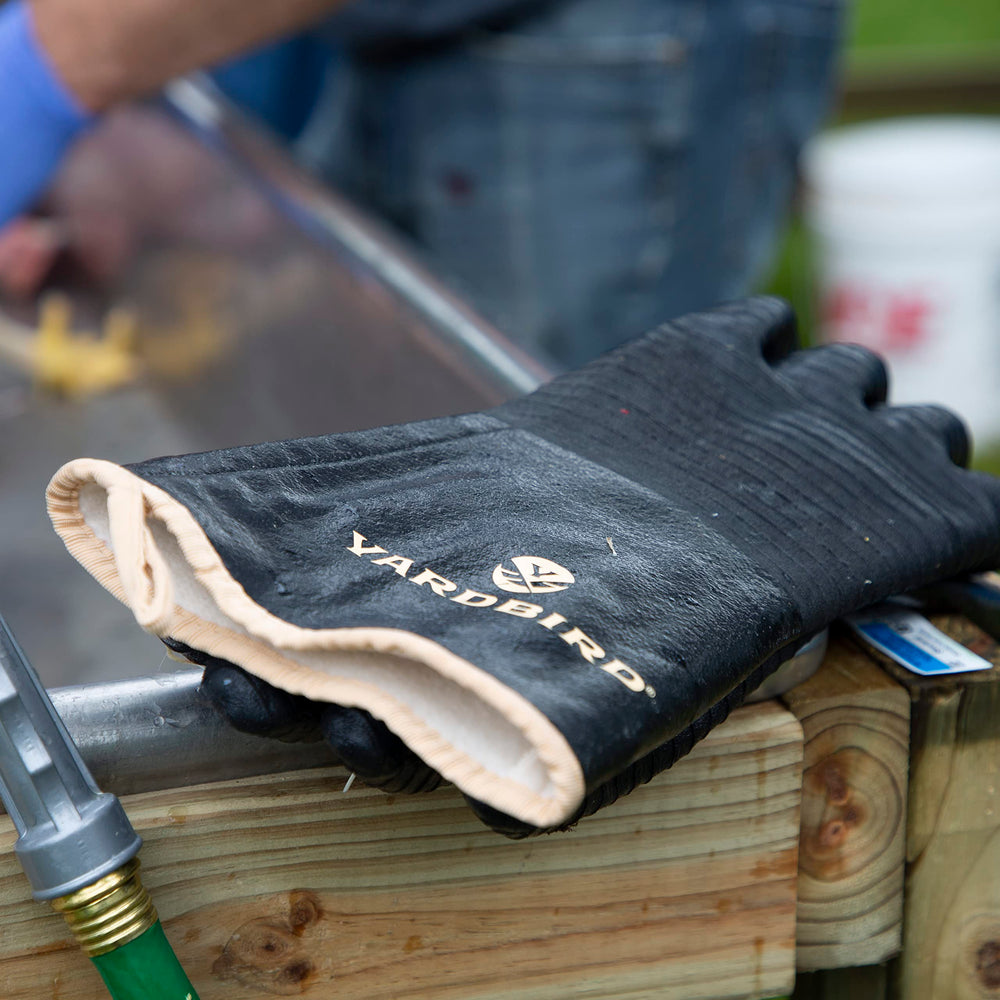 Yardbird lifestyle scene cleaning up after processing for practical use