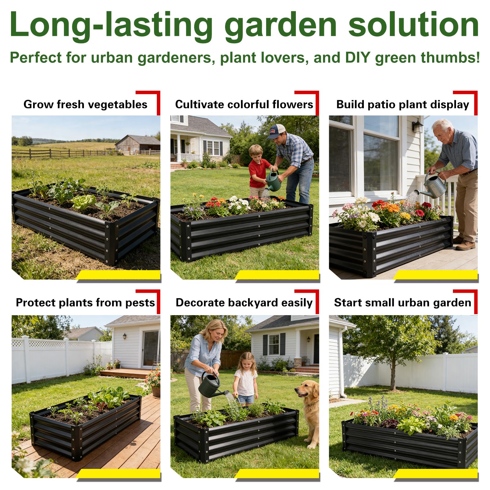 Yardbliss bed in garden setting showing attractive curb appeal and function