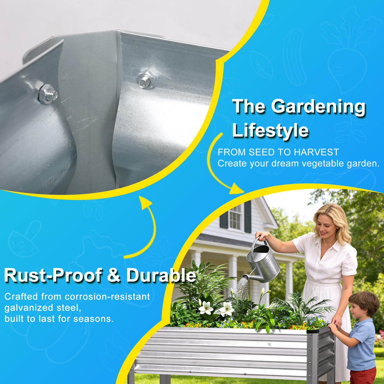 Yardbliss side detail of drainage holes ensuring healthy soil moisture control