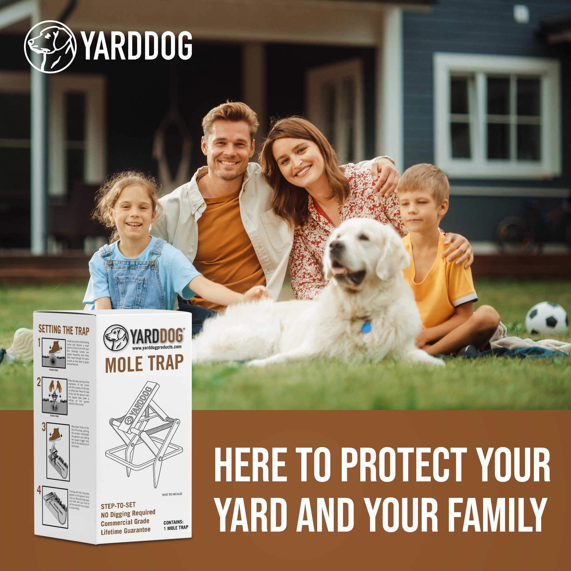 YARDDOG trap installed in lawn improving garden appearance