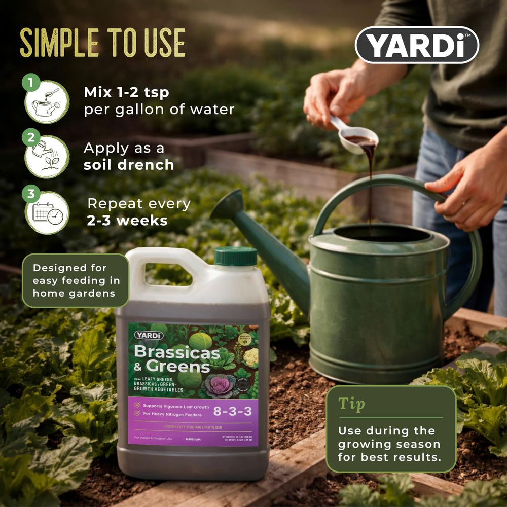 YARDi bottle pouring concentrate into a mixing cup demonstrating easy preparation
