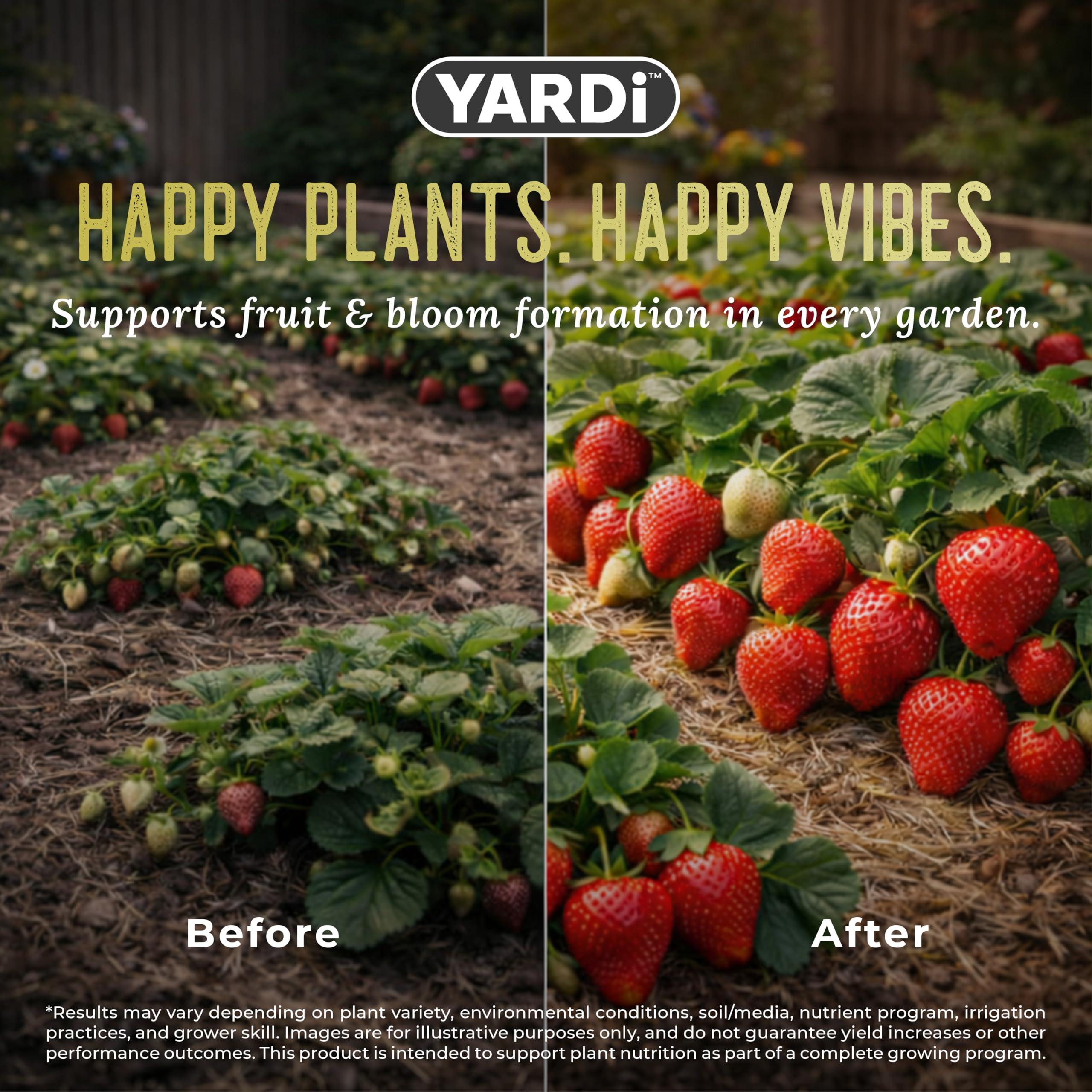 YARDi plantas con flores y frutos tras uso que mejora la cuaja