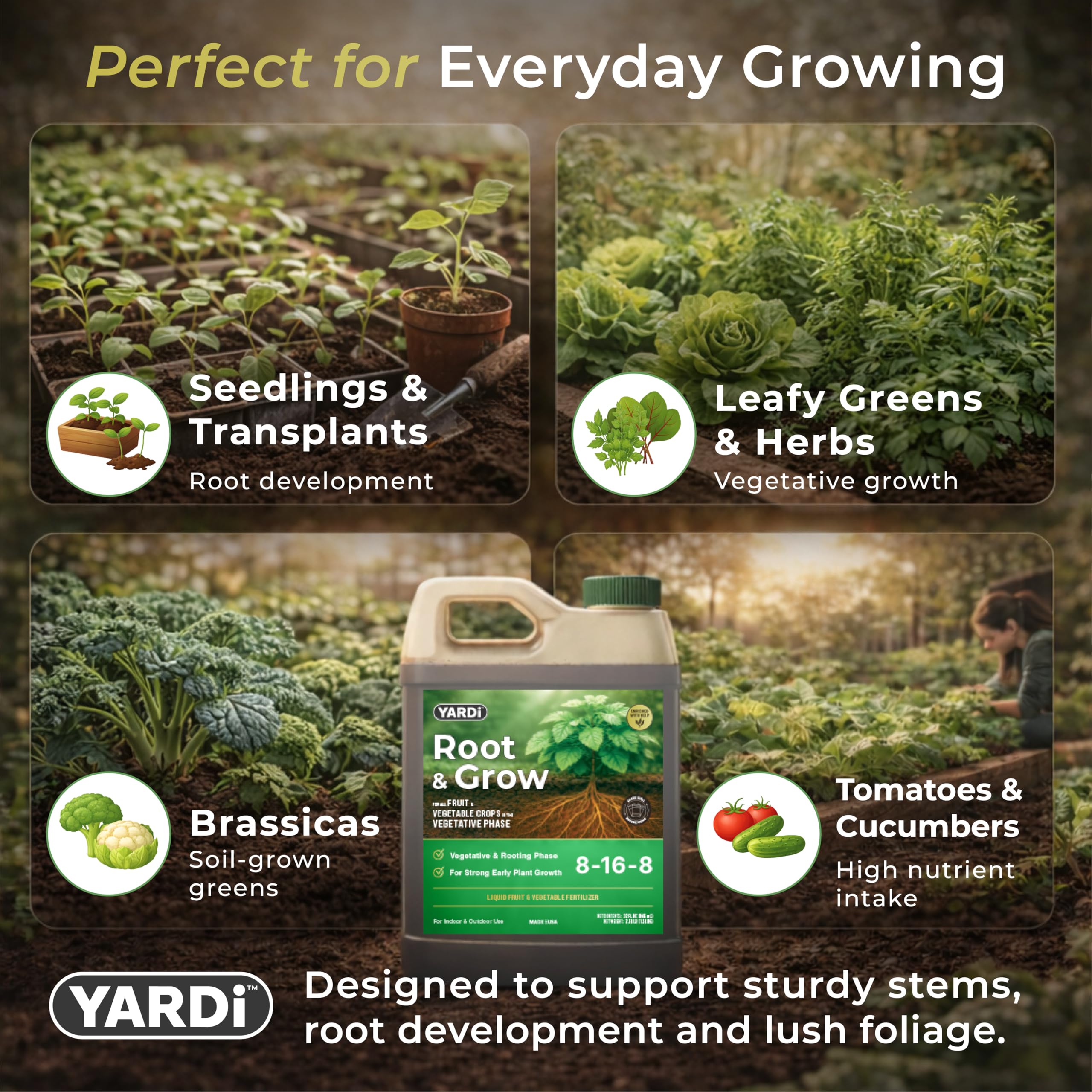 YARDi used with a garden hose attachment for simple application