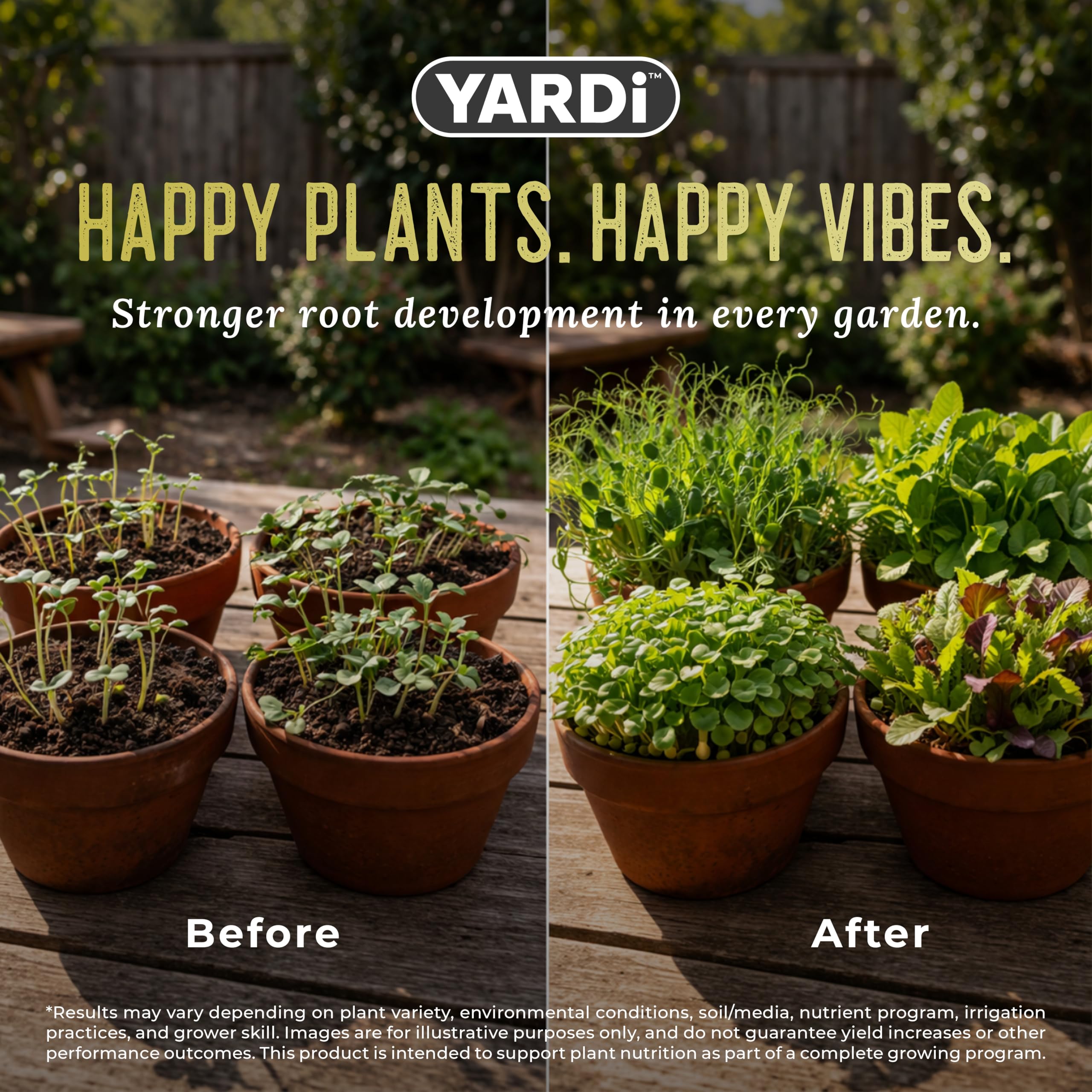 soil drench application of YARDi encouraging root establishment