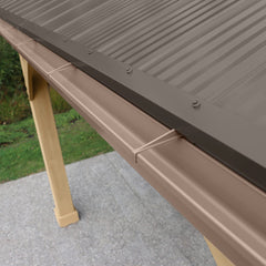 Yardistry gutter mounted on Meridian fascia demonstrating easy installation and secure fit