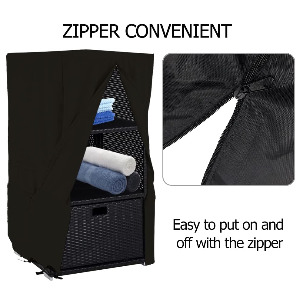 YardJoyliz zipper and drawstring detail, makes removal easy