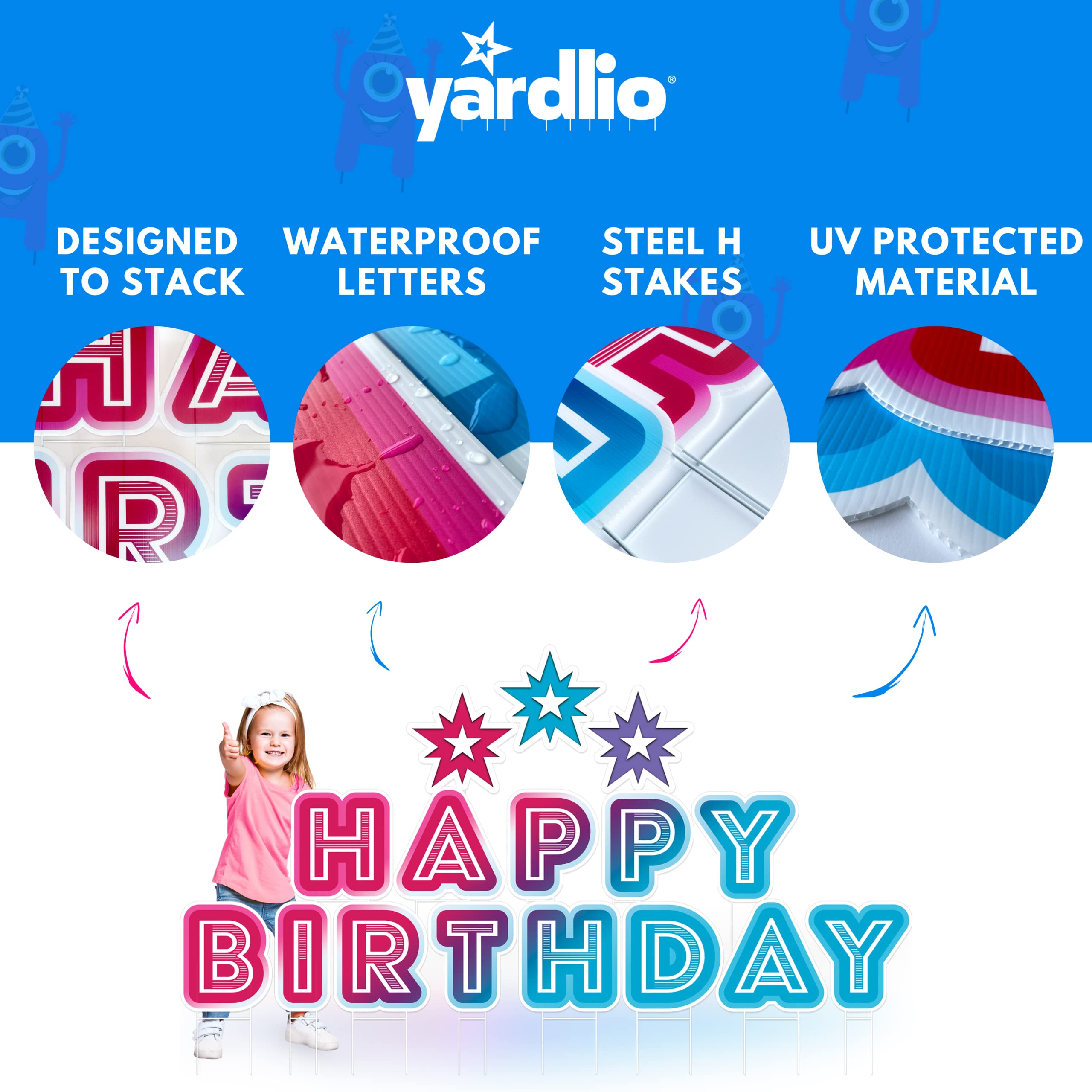 Yardlio assembled yard display creating bold curb appeal