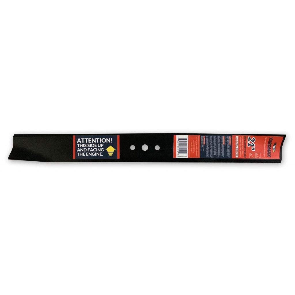 YARDMAX 21in blade front view showing forged edge for cleaner cuts