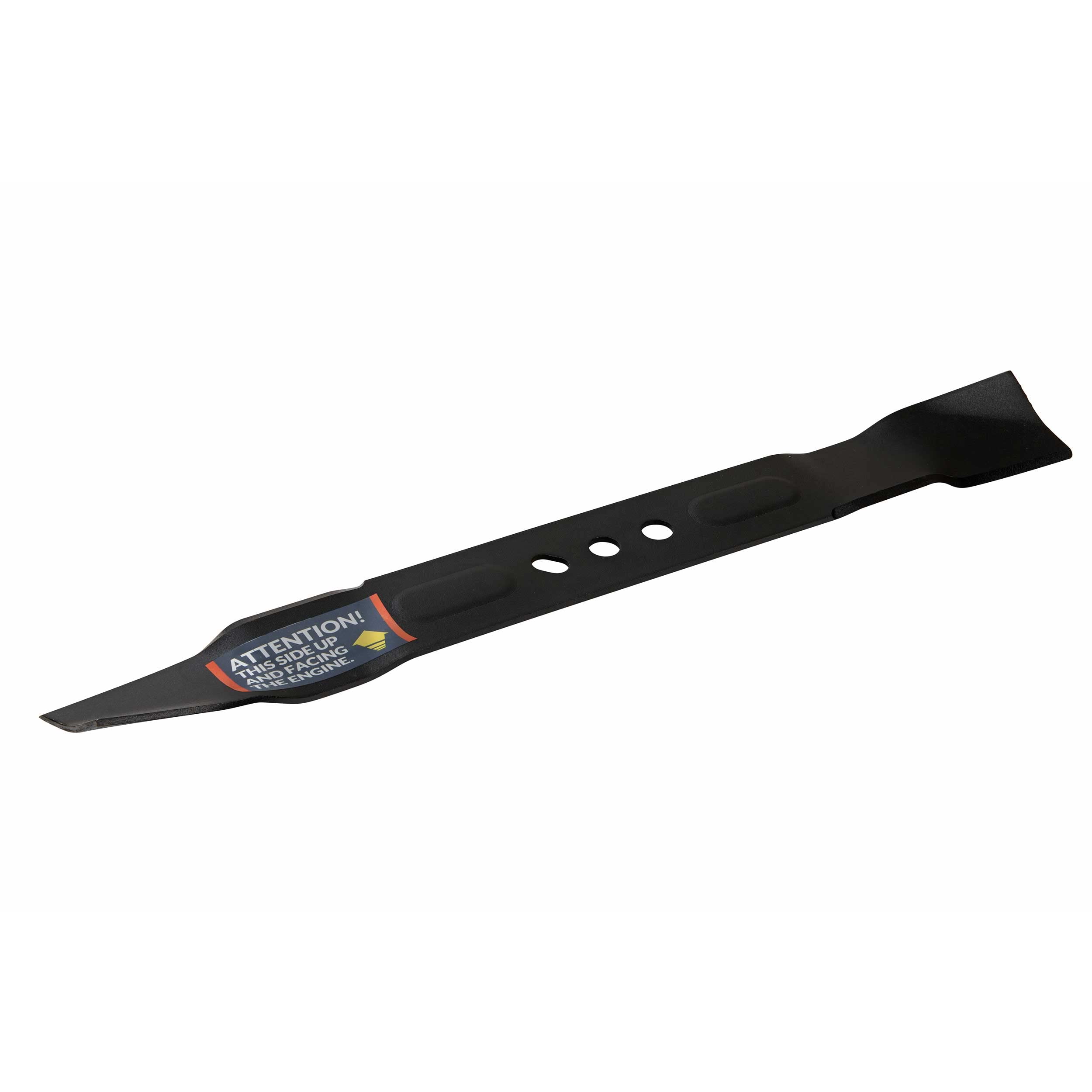 YARDMAX blade beside ruler showing 22 inch scale for correct fit