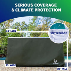 YardStash close-up of ripstop 210D fabric texture, showing durable weatherproofing