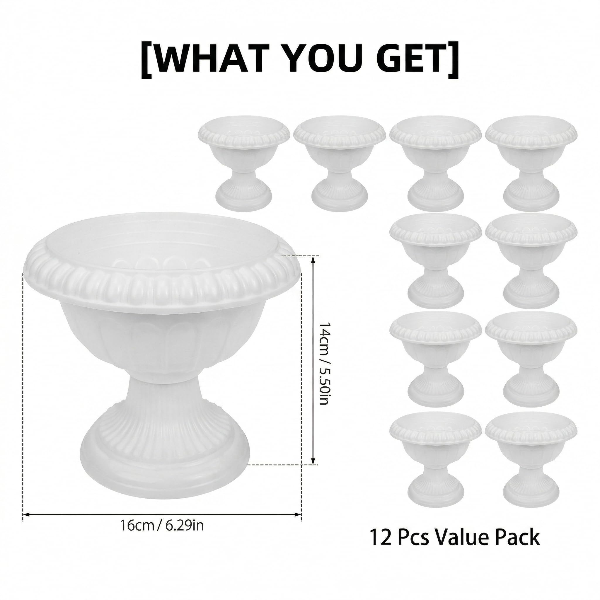 Yardwe single assembled urn on table demonstrating lightweight, shatterproof benefit