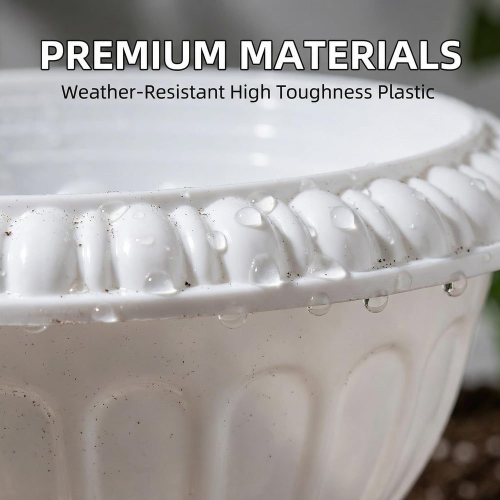 Yardwe urns beside ruler showing compact size and easy placement on tables