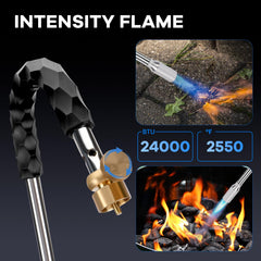 Yardwizard brass control valve detail for precise flame adjustment benefit