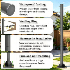 YarPoole triple welded top rings detail offering adjustable attachment points