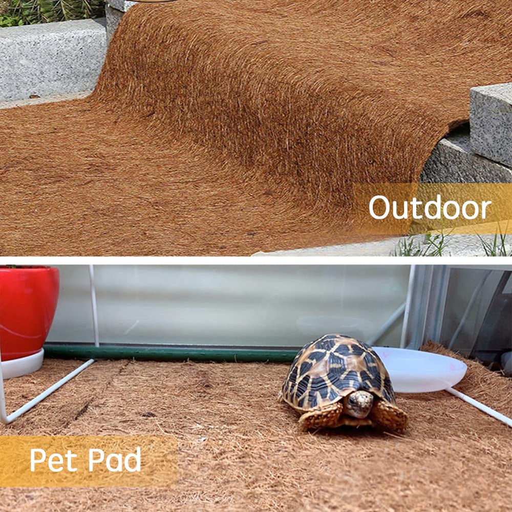 Yarrdfir patio scene with planters using coir liner adding rustic decor benefit