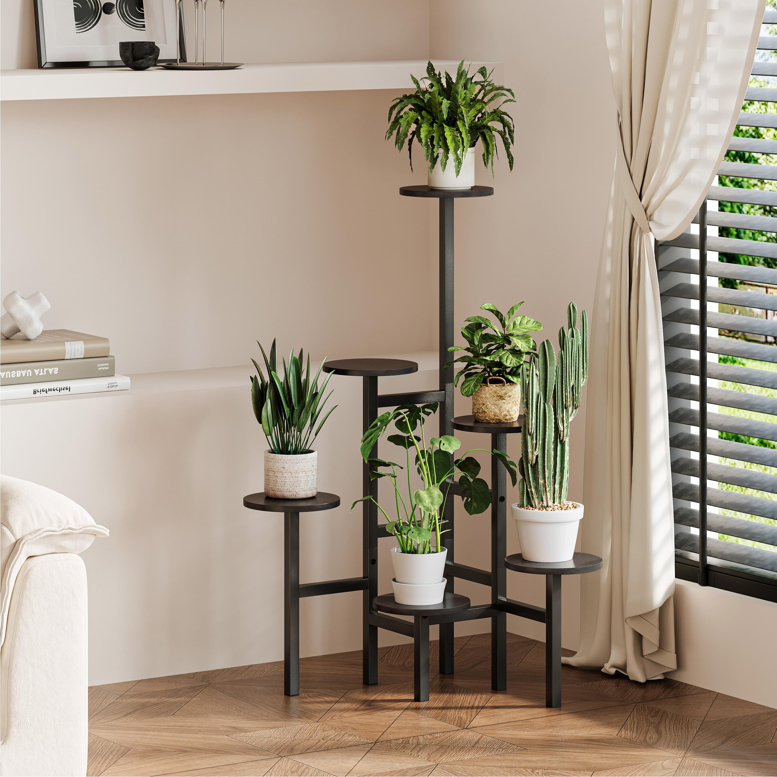 YAUKTAK front view full stand showing six-tier display and space saving benefit