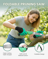 YAUNGEL close-up of ergonomic wooden handle showing comfortable grip for reduced hand fatigue