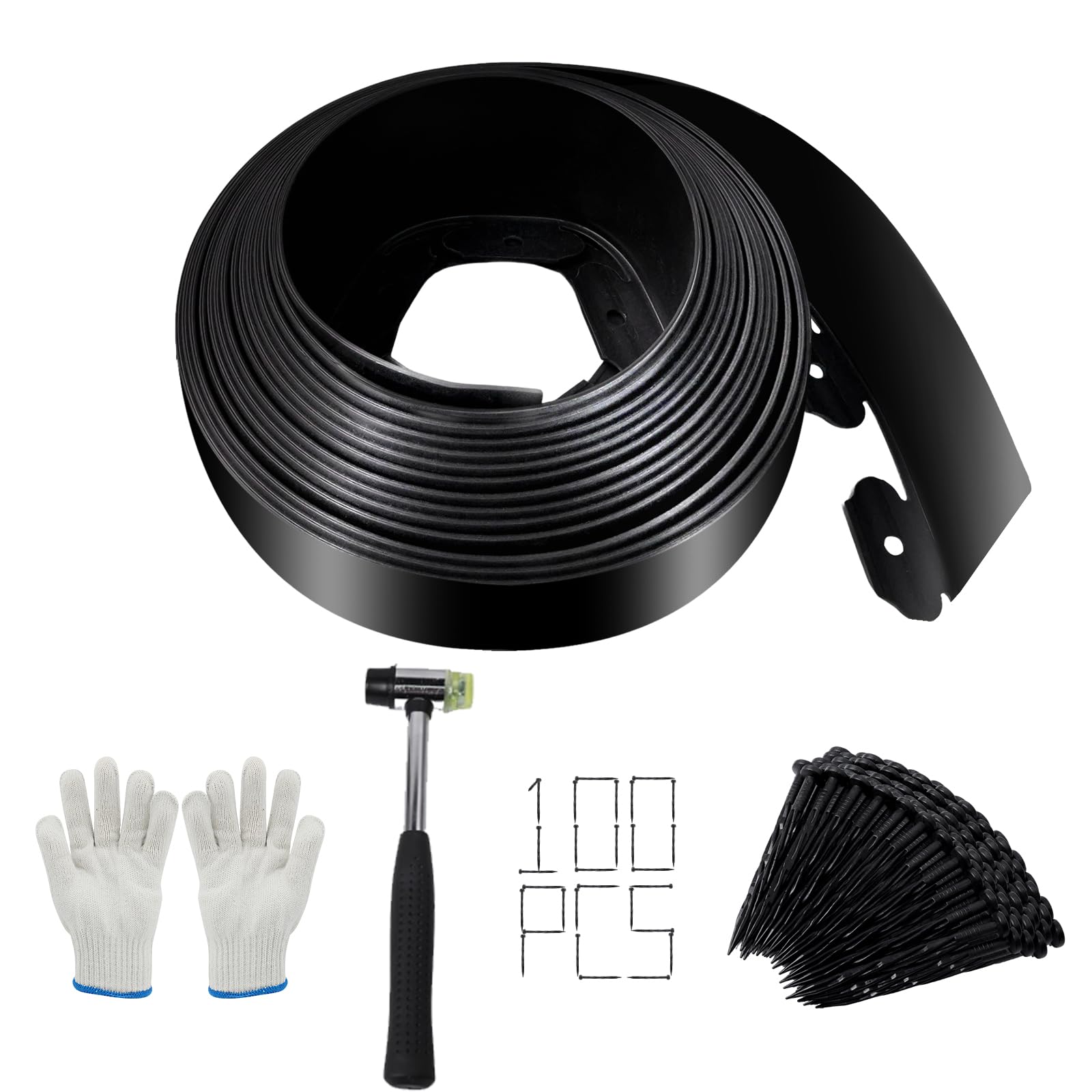Yawfold front view of 4in x 33ft edging kit showing complete package benefits