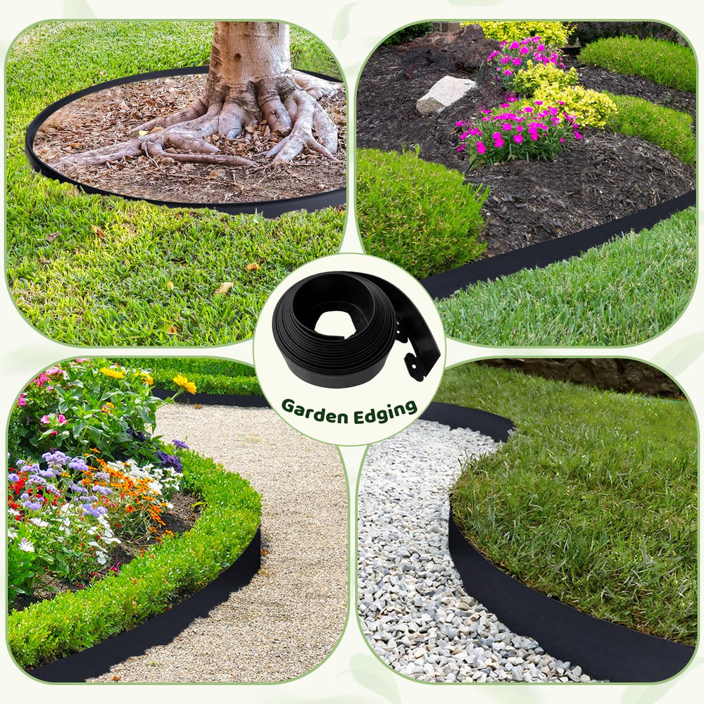 Yawfold edging defining a pathway in a landscaped yard for cleaner maintenance
