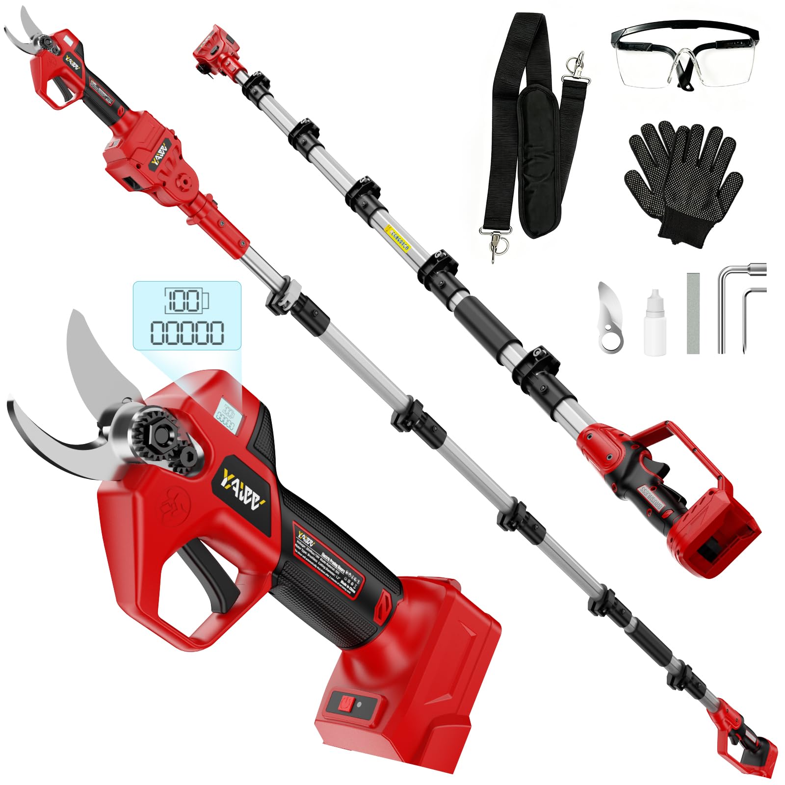 YAWV front view handheld pruner showing compact design and easy grip benefit