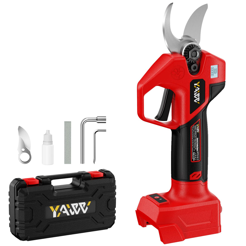 YAWV front view showing compact cordless design and ergonomic grip for comfortable pruning