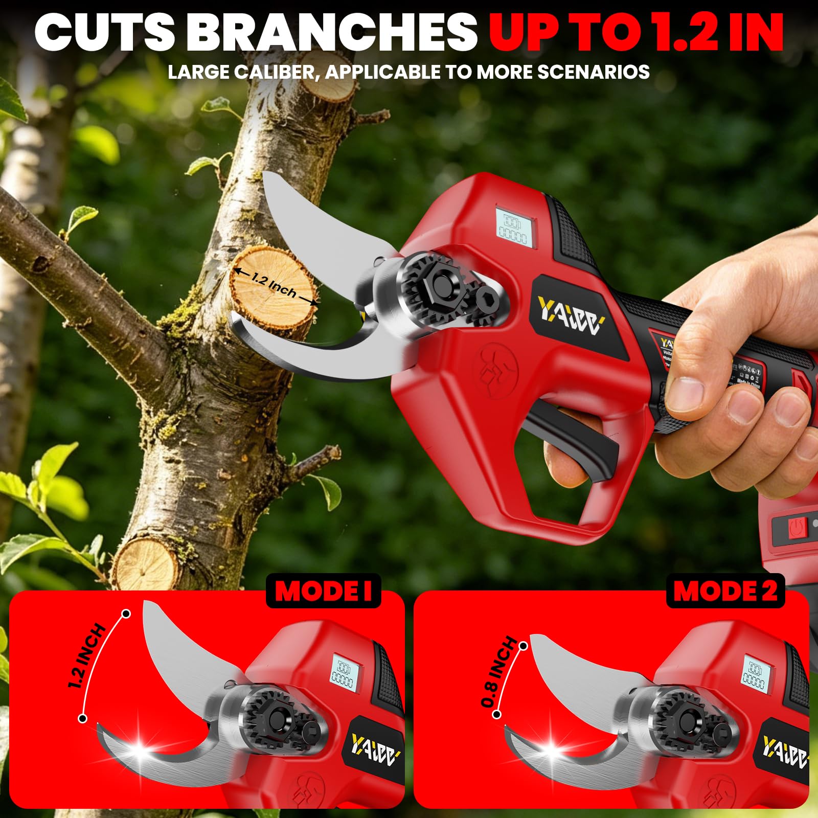 YAWV and measuring tape showing 6.9 ft reach benefit for tall branches