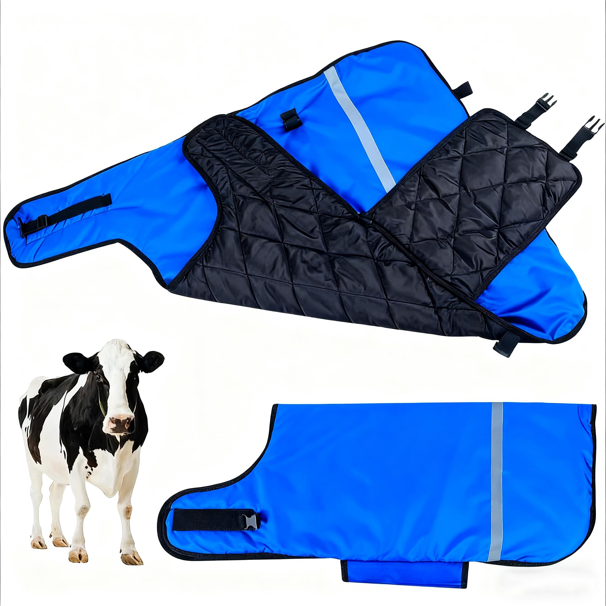 YAXSHIMU front view of calf blanket showing full coverage and easy fit
