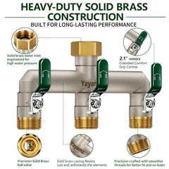 Yayamz close-up of one-piece brass finish highlighting corrosion resistance and long life