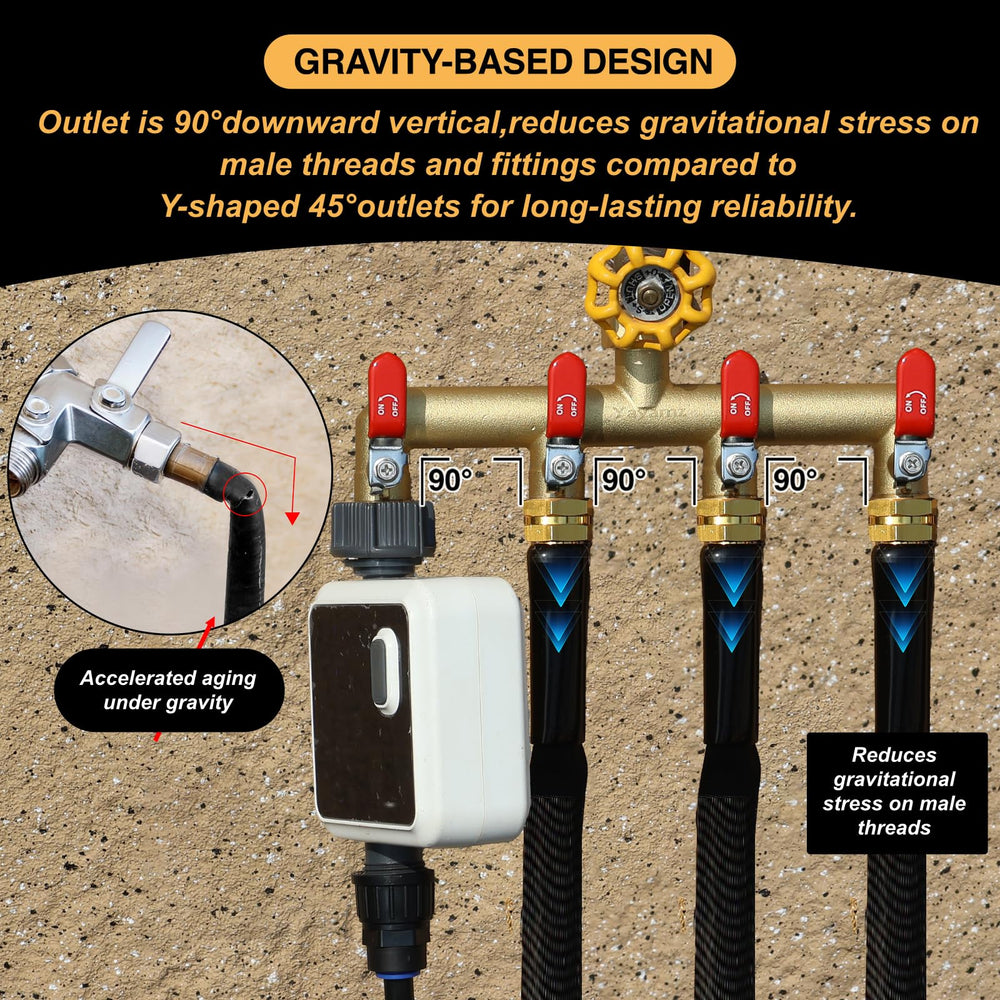 Yayamz installed on outdoor faucet showing secure connection and outdoor durability