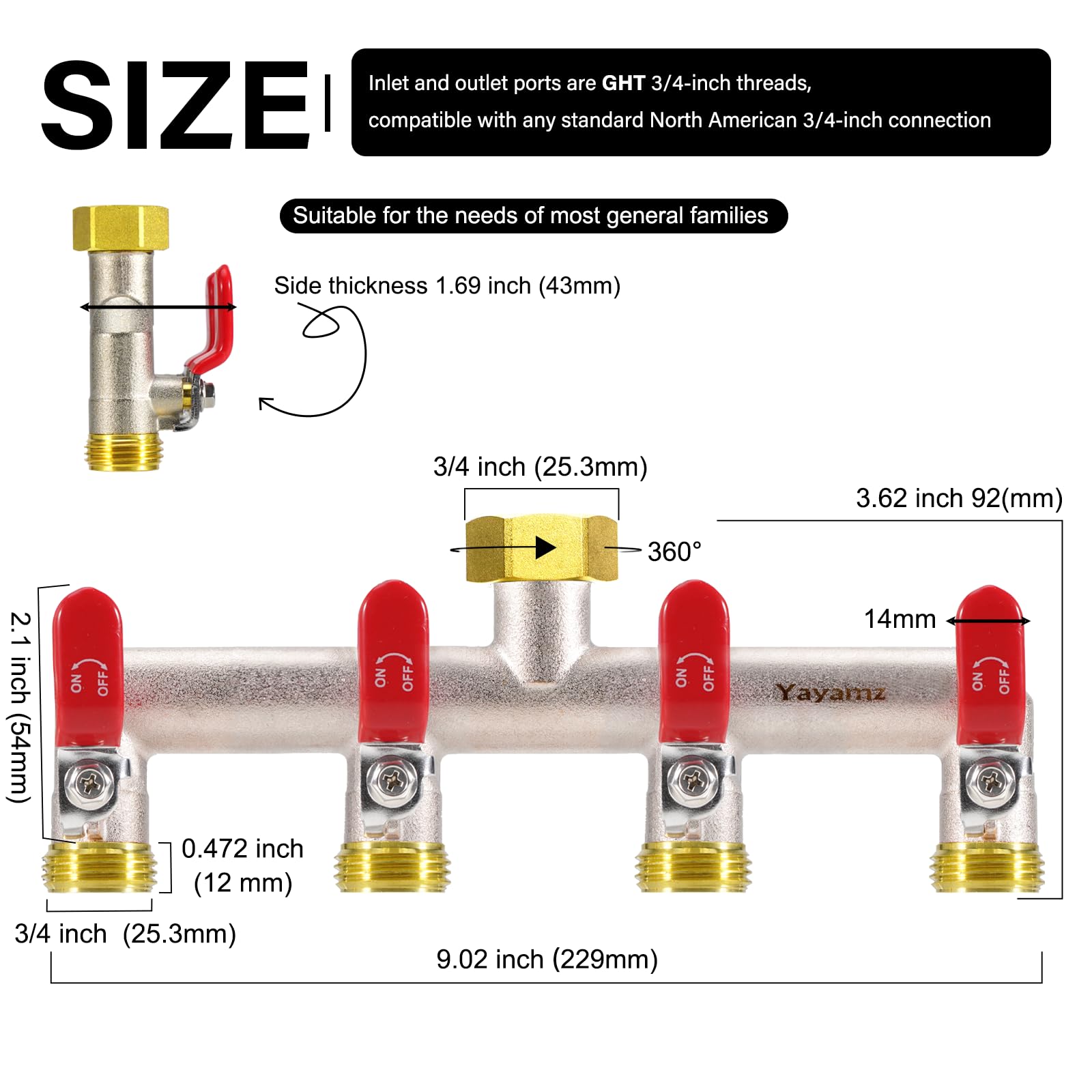 Yayamz side profile highlighting nickel-plated brass body and corrosion resistance benefit