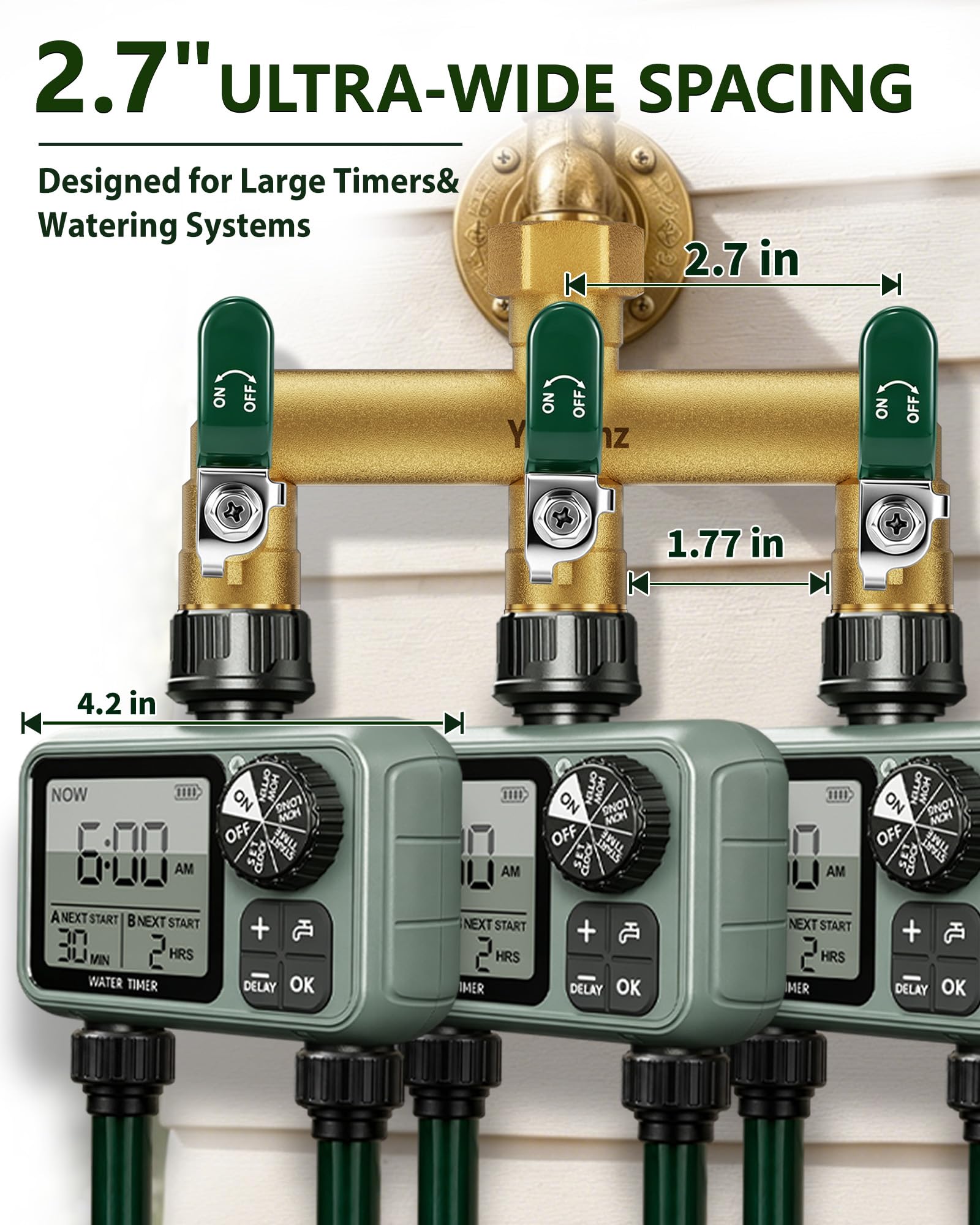 Yayamz valve handle detail showing easy turn control and leak resistance