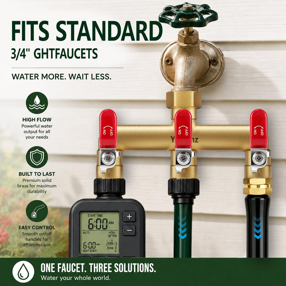 Yayamz valve knobs and markings for independent flow control benefit