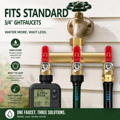 Yayamz valve knobs and markings for independent flow control benefit