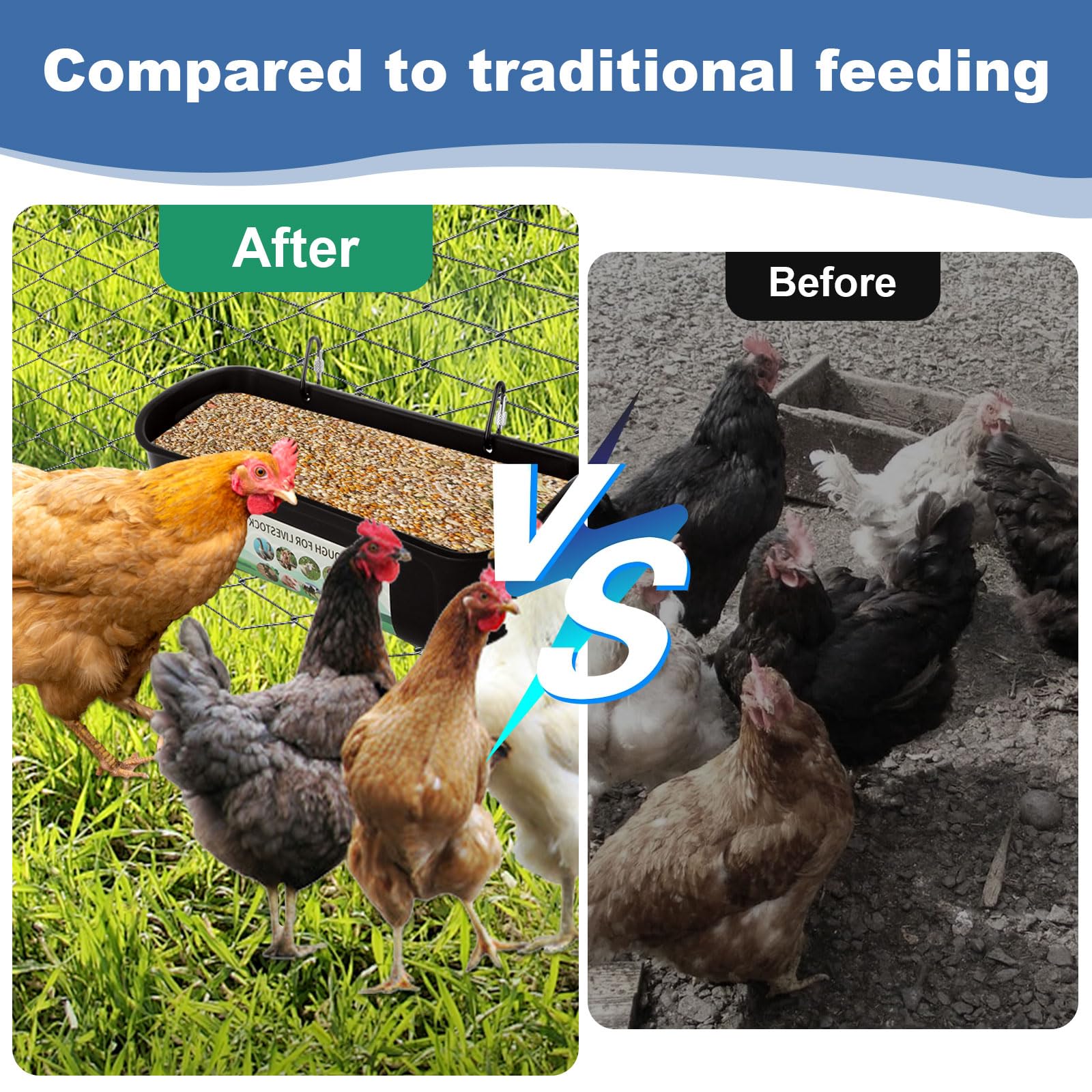 YAYODS feeder in use with chickens reducing feed waste and coop mess